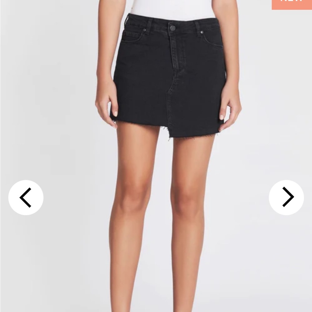 Paige Afia black denim mini skirt